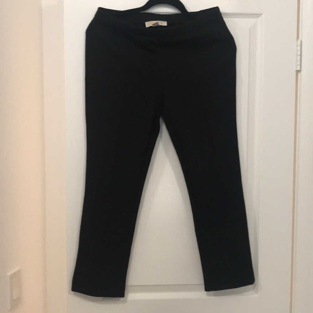Michael Kors black textured Capri pants